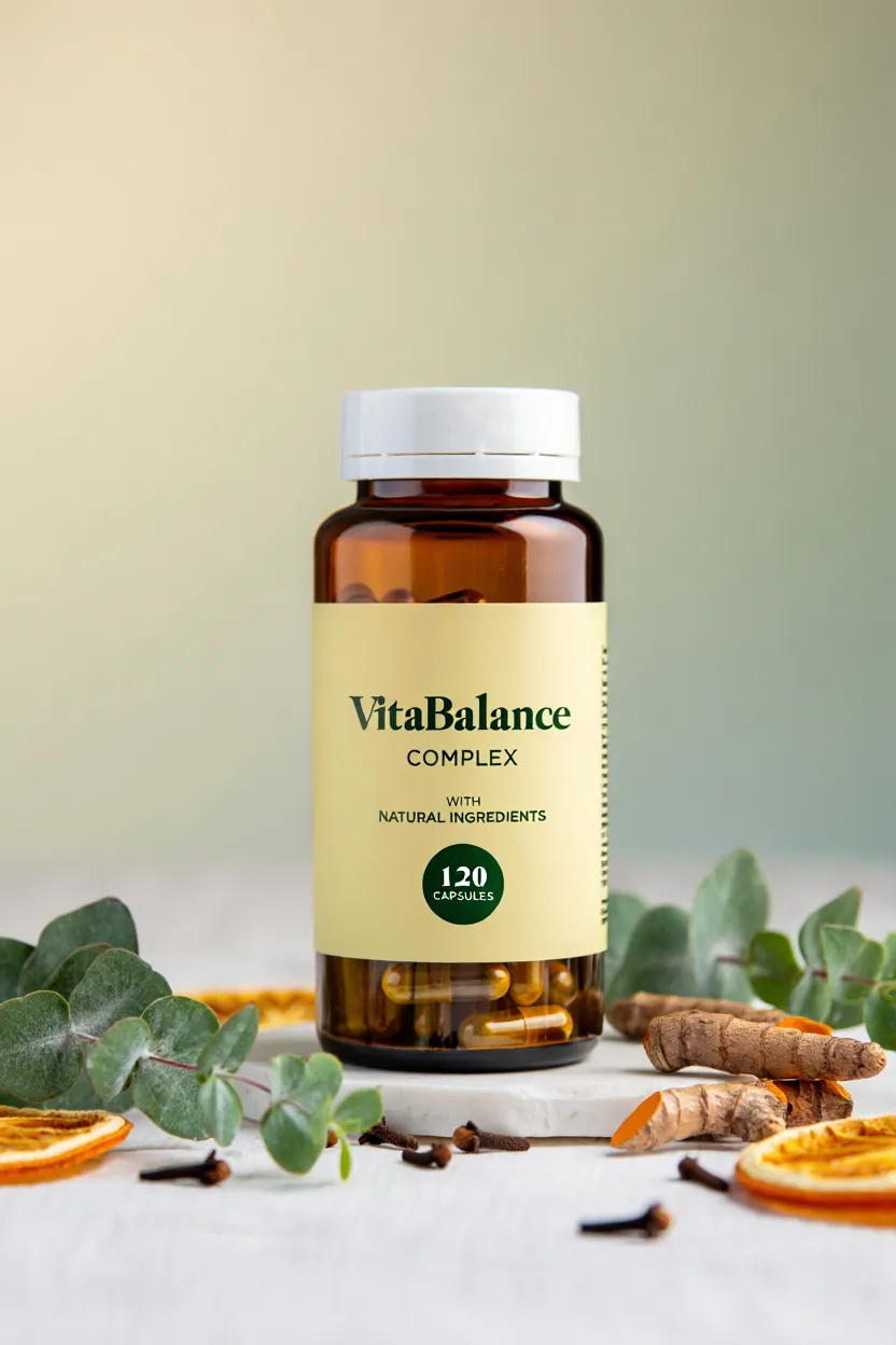 VitaBalance Complex supplement bottle with natural ingredients